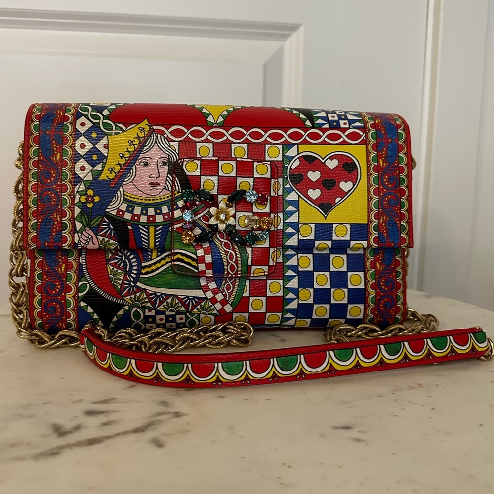 Dolce & Gabbana | Dauphine Crystal Embellished Queen of Hearts Millennials Bag